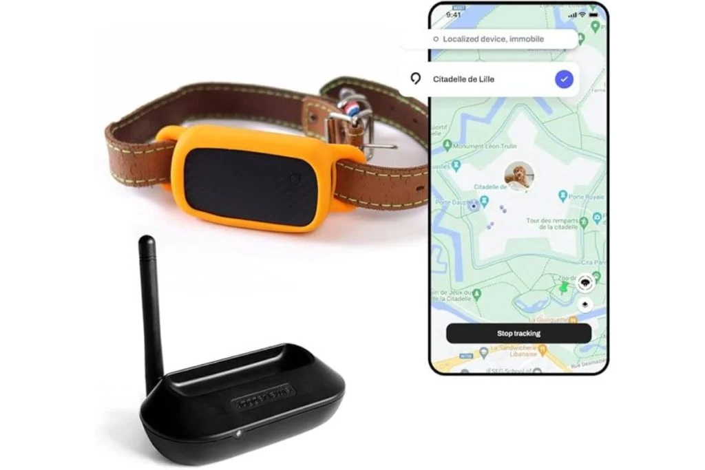 Collier GPS Jagger Lewis, sa base et l'application de suivi