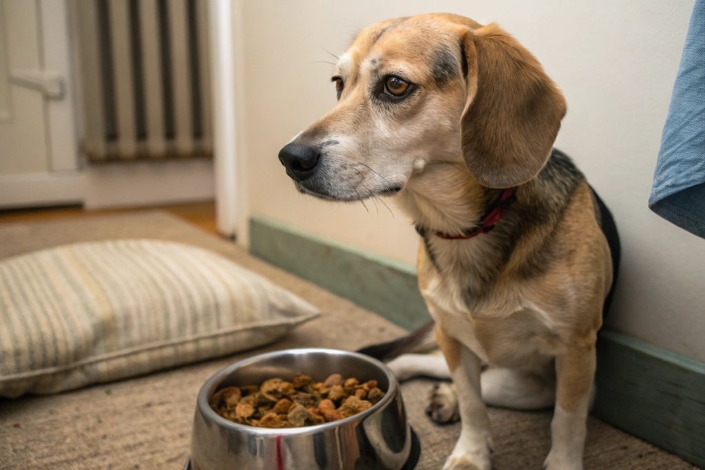 chien qui ne mange pas