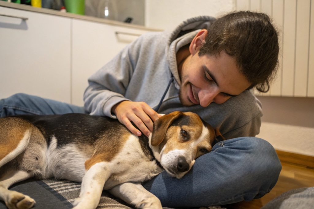 chiens pot de colle
