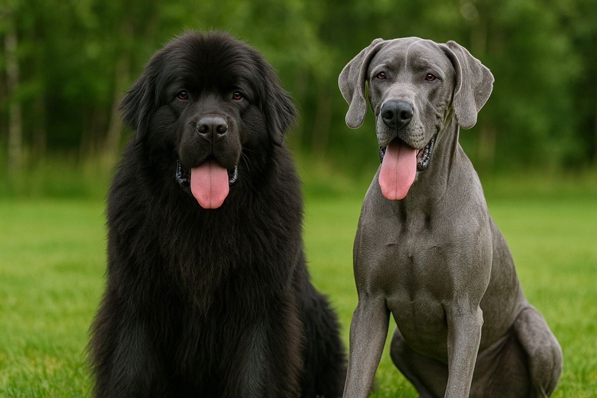 Terre-neuve et dogue