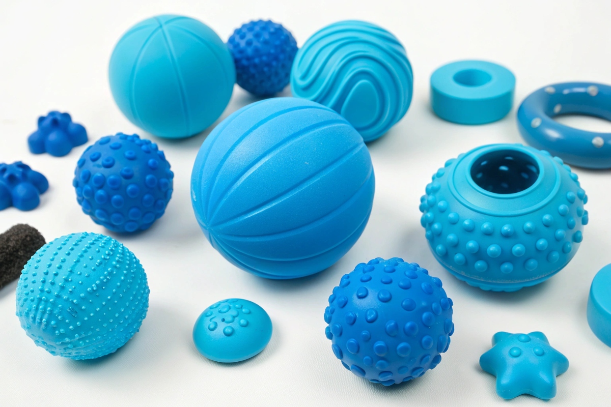 jouets de couleurs bleu pour chiens