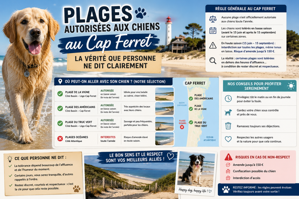 Plages autorisées aux chiens au Cap Ferret