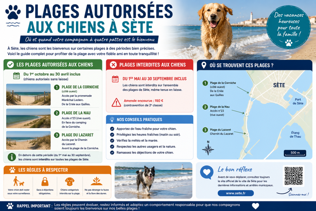 Plages autorisées aux chiens à Sète