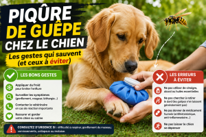 Piqûre de guêpe chez le chien : les gestes qui sauvent (et ceux à éviter)