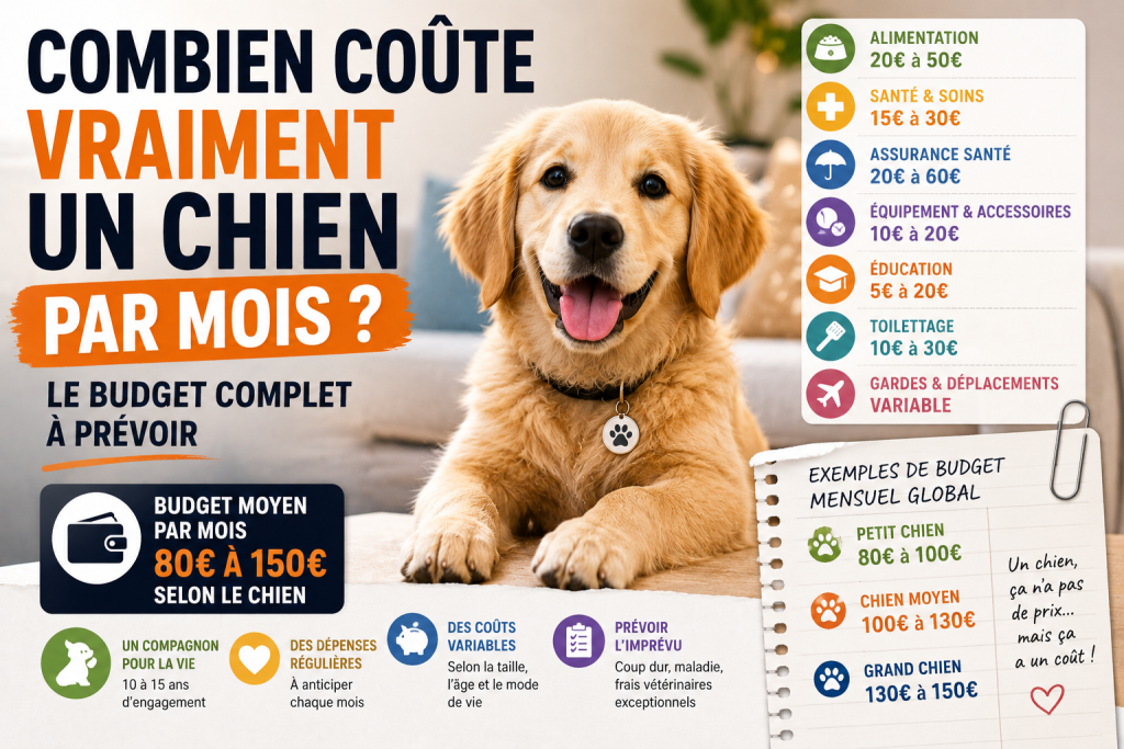 Combien coûte vraiment un chien par mois ? le budget complet à prévoir